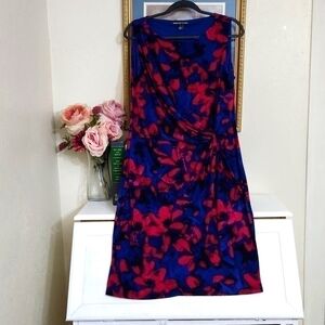 Faux Wrap Waterfall Detail Career Formal Dress Brunch Bridal Shower